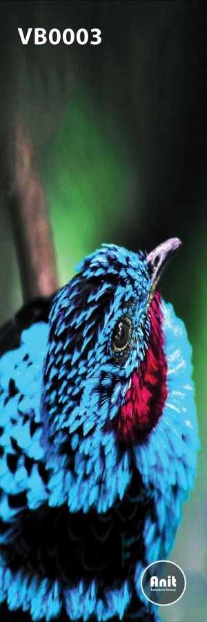 عکس پرنده آبی رادیاتور شیشه ای